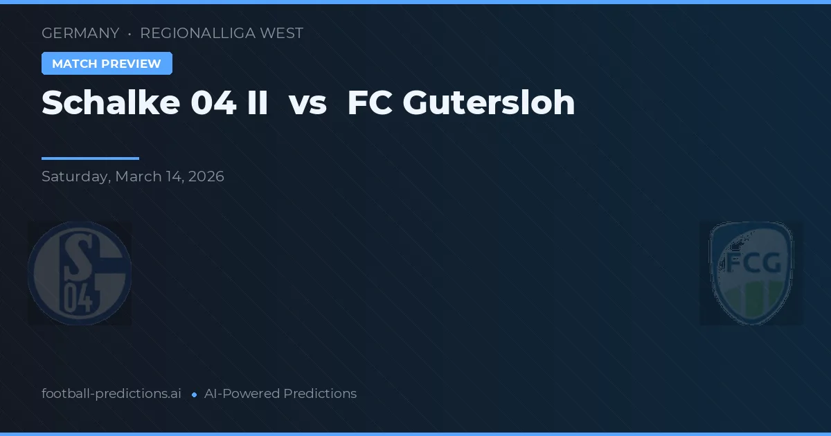 Schalke 04 II vs FC Gütersloh — pronóstico y previa del partido