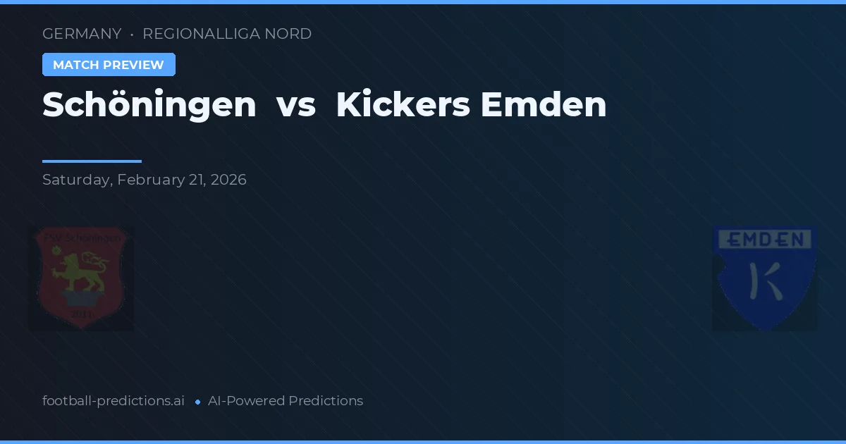 Schöningen vs Kickers Emden — pronóstico y previa del partido