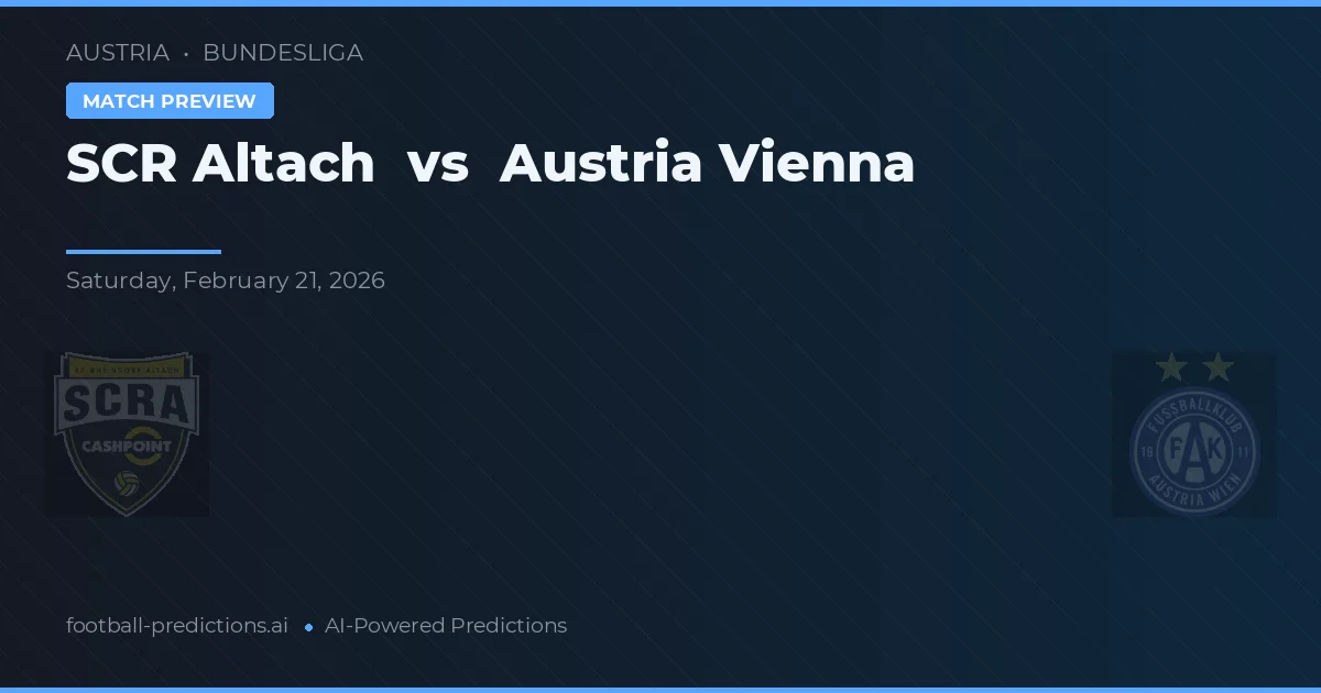 SCR Altach vs Austria Viena — pronóstico y previa del partido