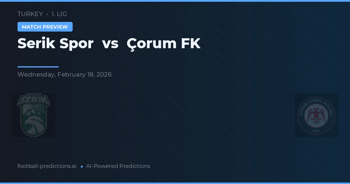 Serik Spor vs Çorum FK — pronóstico y previa del partido