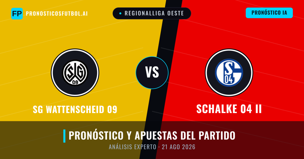 SG Wattenscheid 09 vs Schalke 04 II — pronóstico y previa del partido