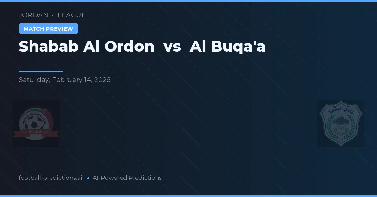 Shabab Al Ordon vs Al Buqa'a — pronóstico y previa del partido