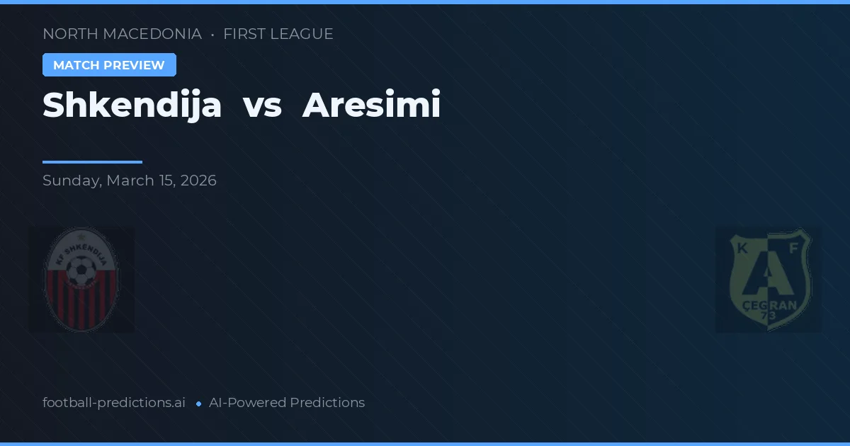 Shkëndija vs Aresimi — pronóstico y previa del partido