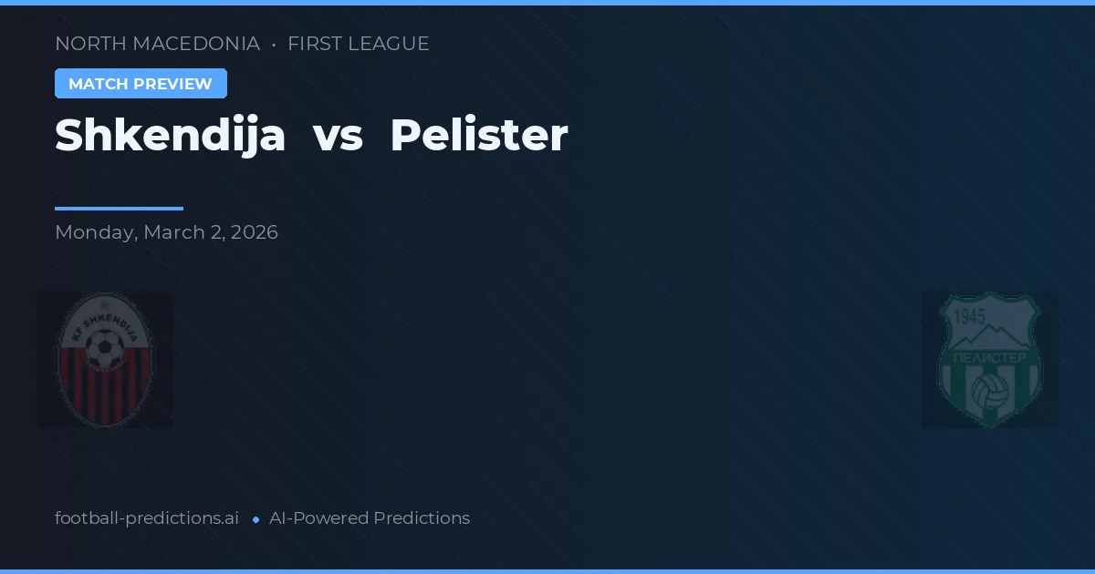 Shkëndija vs Pelister — pronóstico y previa del partido