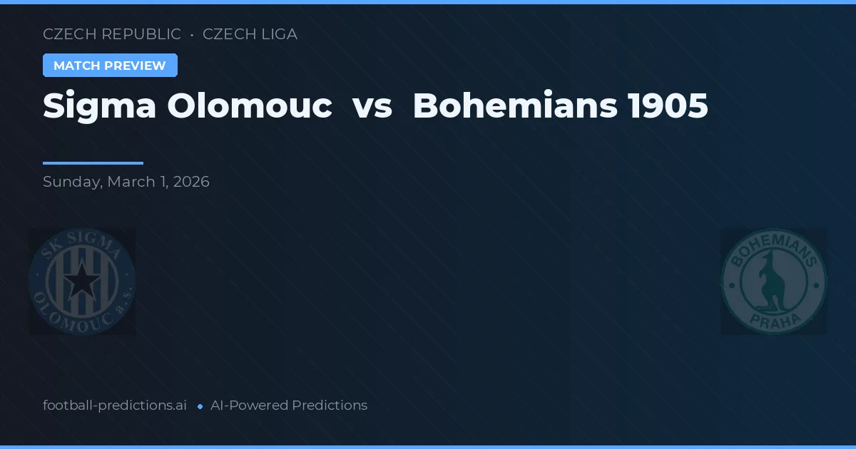 Sigma Olomouc vs Bohemians 1905 — pronóstico y previa del partido