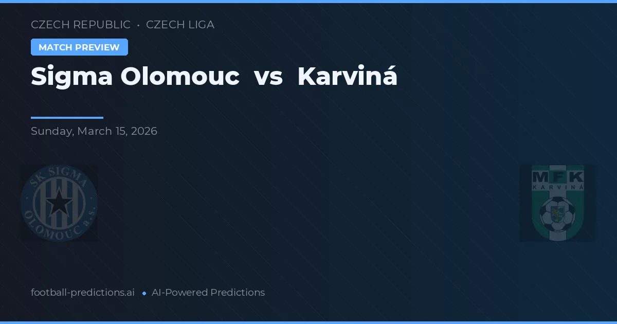 Sigma Olomouc vs Karviná — pronóstico y previa del partido