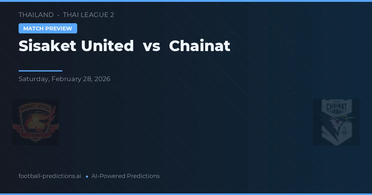 Sisaket United vs Chainat — pronóstico y previa del partido