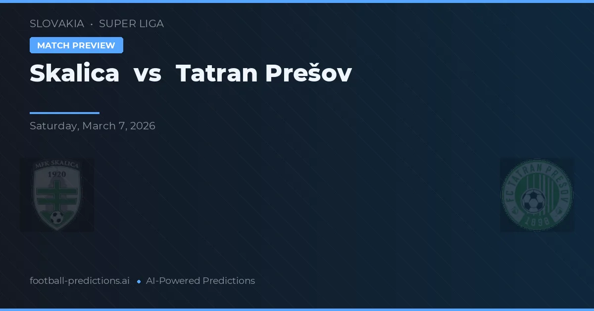 Skalica vs Tatran Prešov — pronóstico y previa del partido