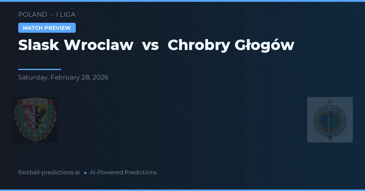 Śląsk Wrocław vs Chrobry Głogów — pronóstico y previa del partido