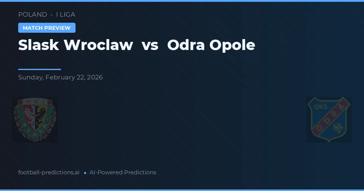 Śląsk Wrocław vs Odra Opole — pronóstico y previa del partido