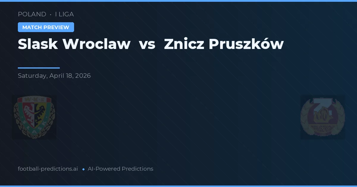 Śląsk Wrocław vs Znicz Pruszków — pronóstico y previa del partido