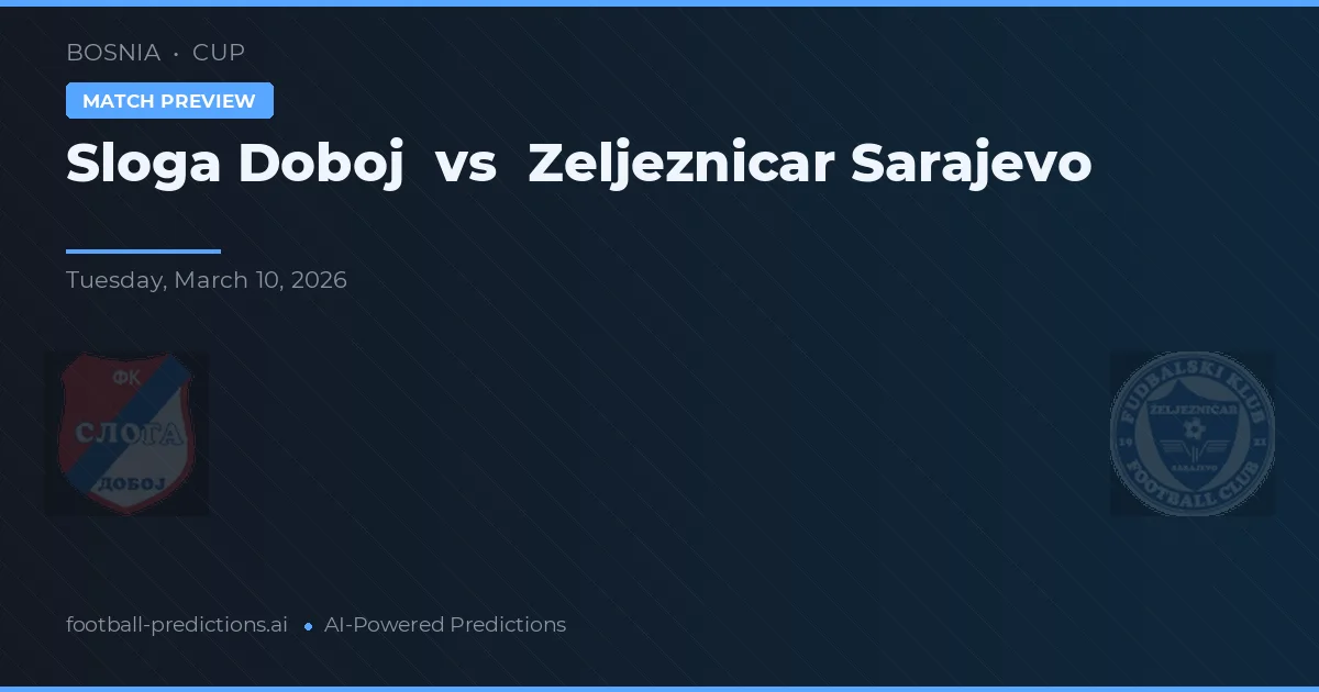 Sloga Doboj vs Željezničar Sarajevo — pronóstico y previa del partido