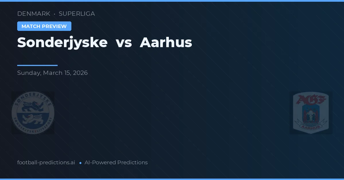 Sønderjyske vs Aarhus — pronóstico y previa del partido