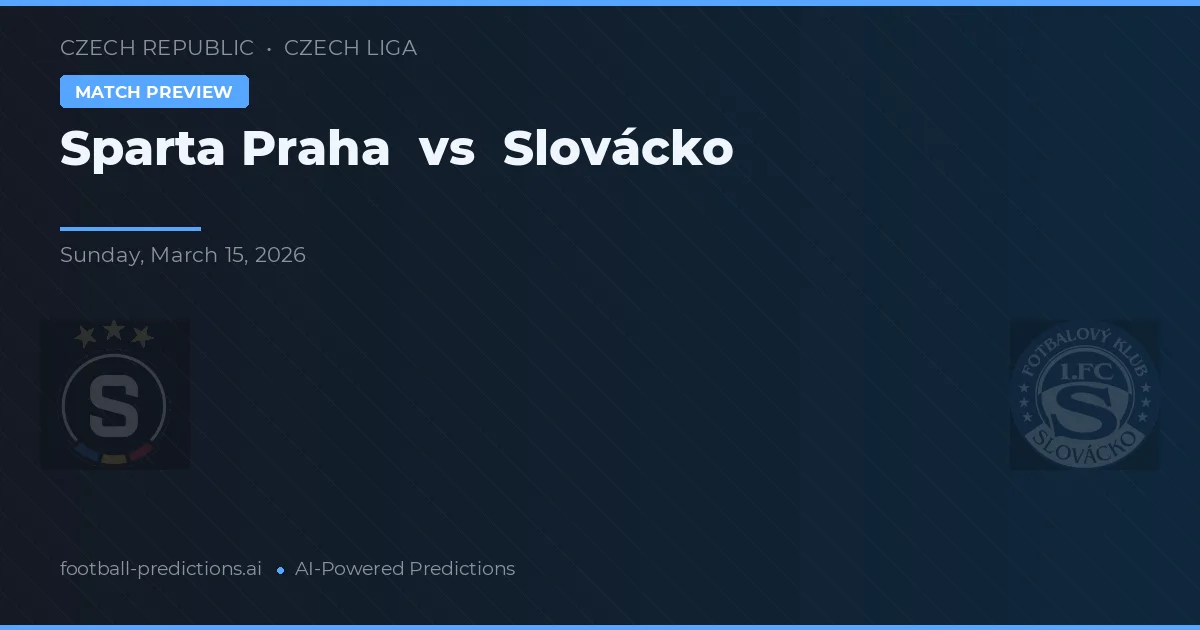 Sparta Praga vs Slovácko — pronóstico y previa del partido