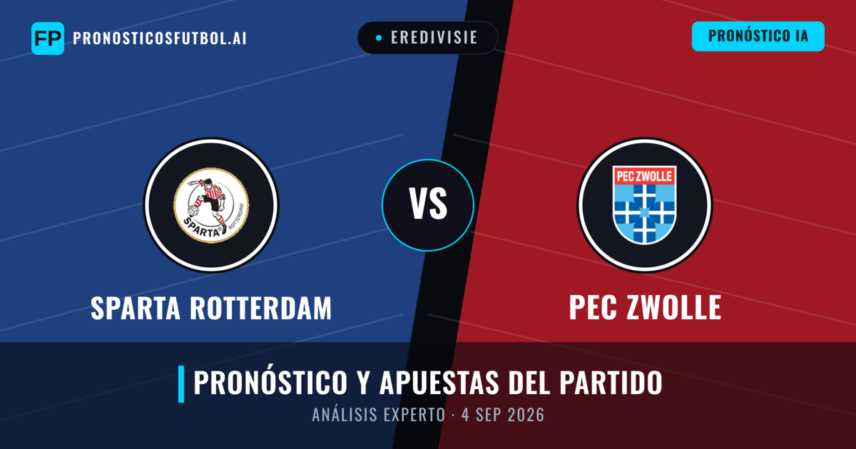 Sparta Rotterdam vs PEC Zwolle — pronóstico y previa del partido