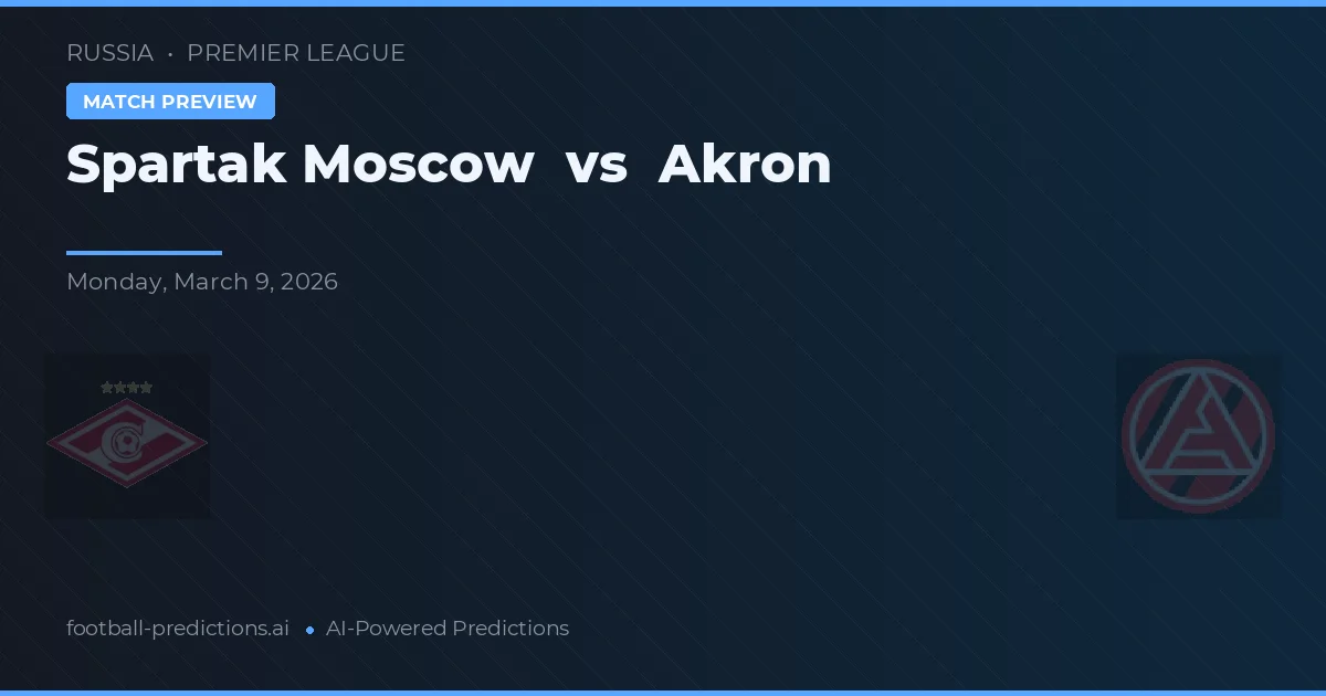 Spartak Moscú vs Akron — pronóstico y previa del partido