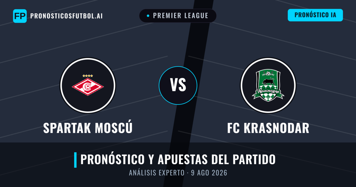 Spartak Moscú vs FC Krasnodar — pronóstico y previa del partido