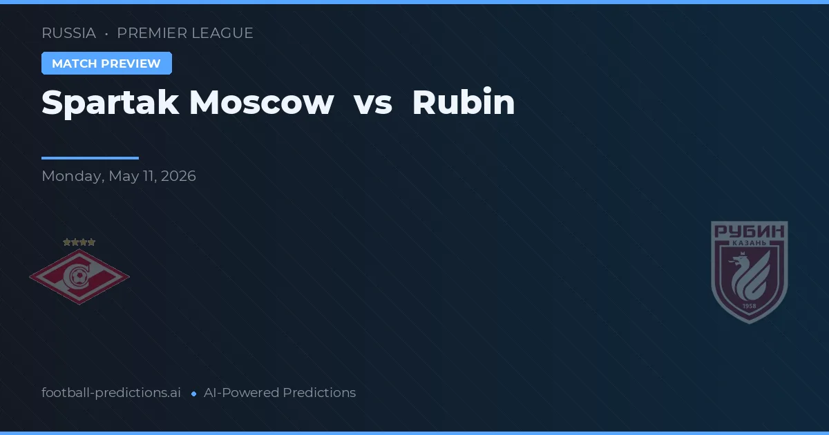 Spartak Moscú vs Rubin — pronóstico y previa del partido