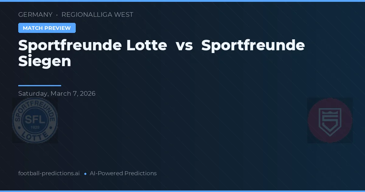 Sportfreunde Lotte vs Sportfreunde Siegen — pronóstico y previa del partido