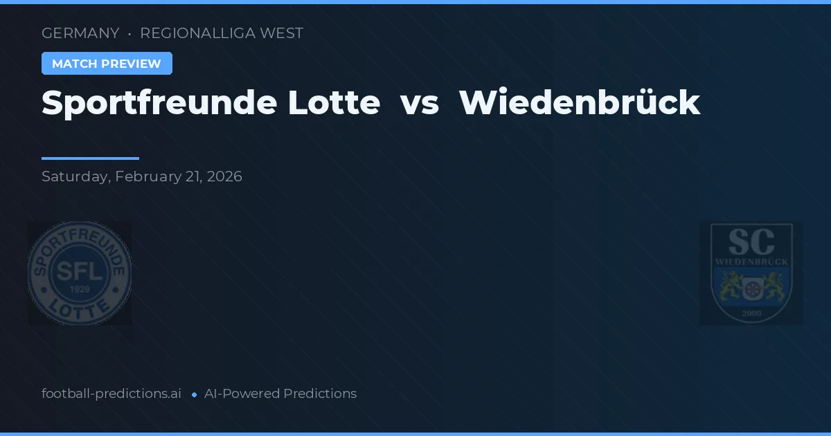 Sportfreunde Lotte vs Wiedenbrück — pronóstico y previa del partido