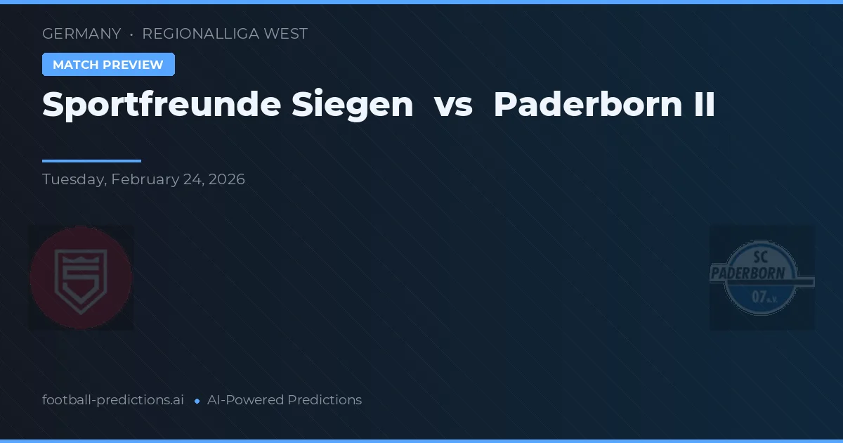 Sportfreunde Siegen vs Paderborn II — pronóstico y previa del partido