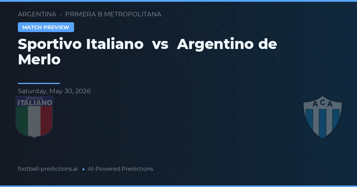 Sportivo Italiano vs Argentino de Merlo — pronóstico y previa del partido