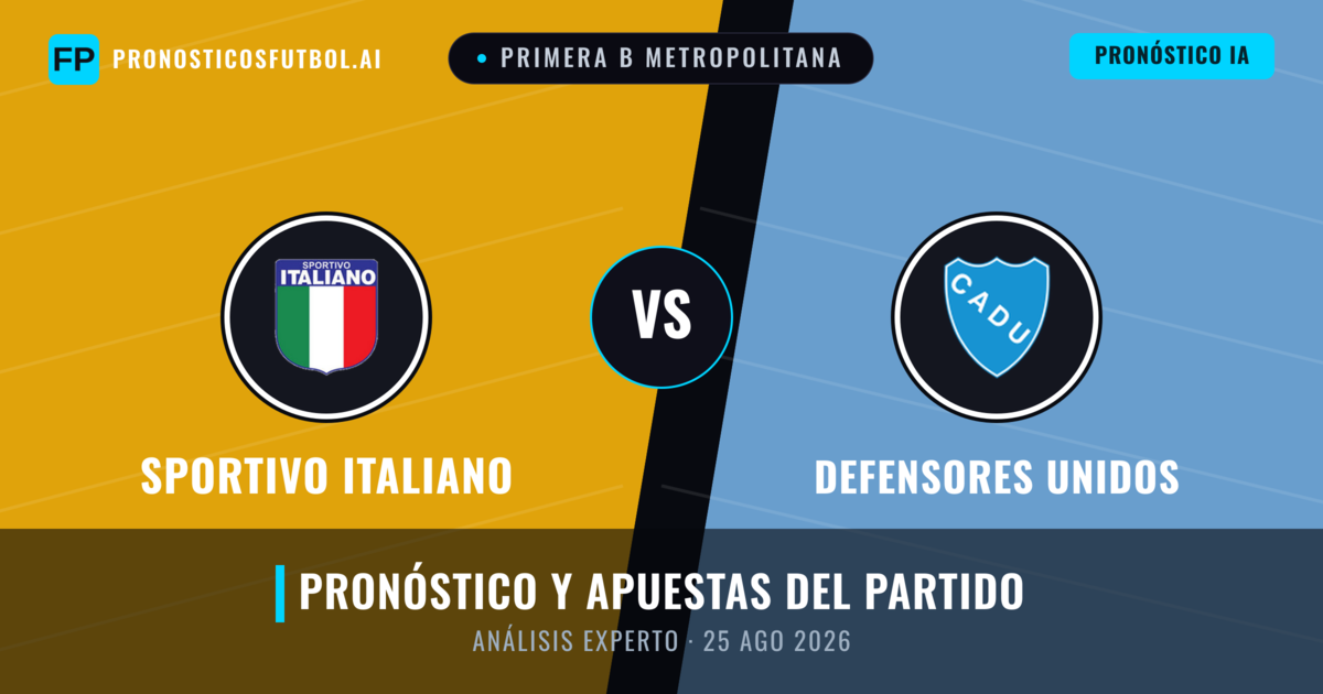 Sportivo Italiano vs Defensores Unidos — pronóstico y previa del partido