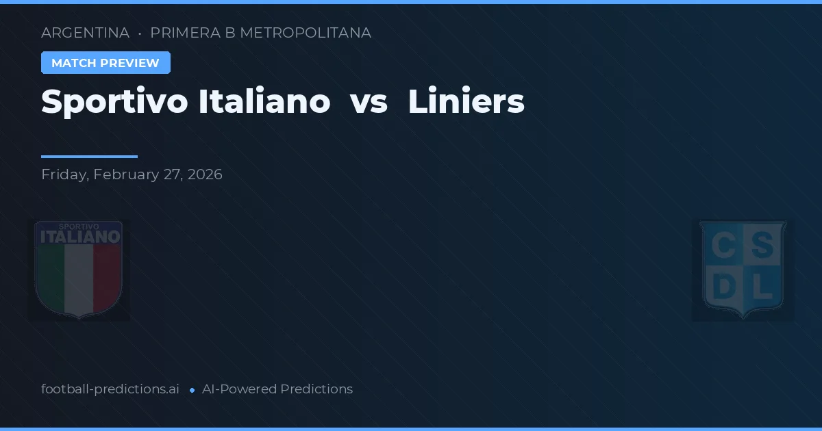 Sportivo Italiano vs Liniers — pronóstico y previa del partido