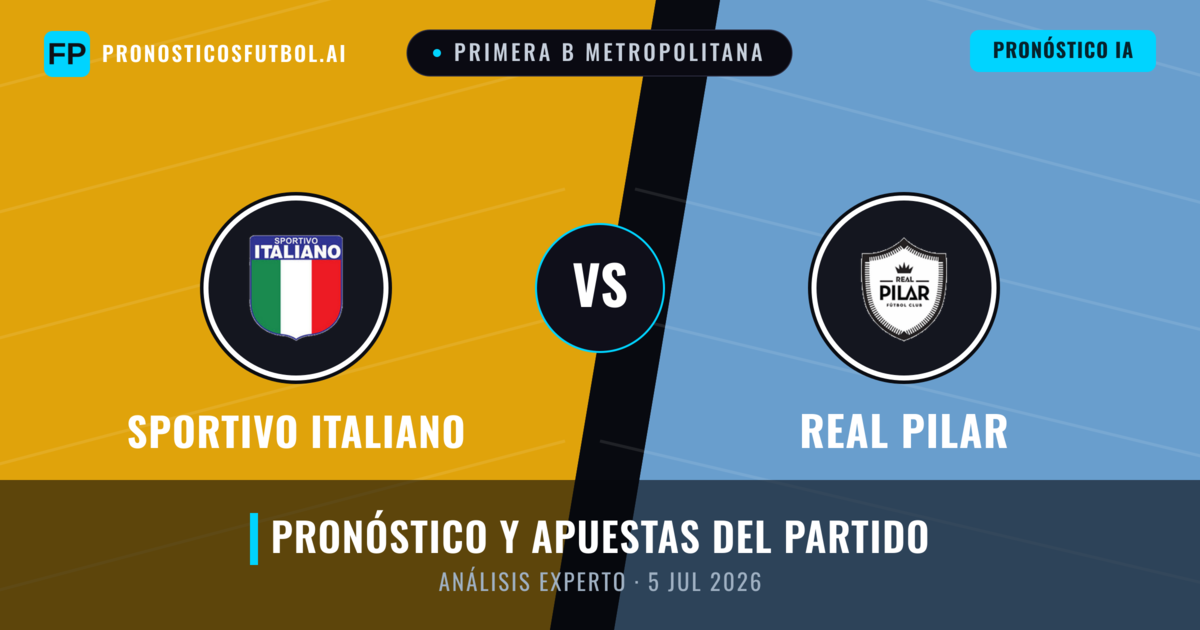 Sportivo Italiano vs Real Pilar — pronóstico y previa del partido