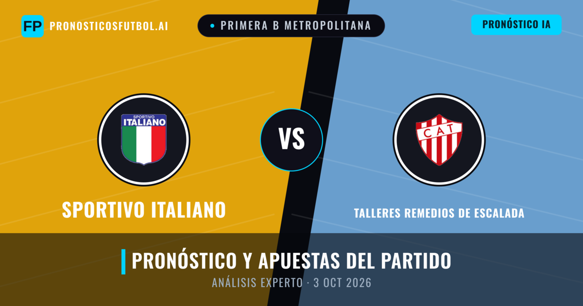 Sportivo Italiano vs Talleres Remedios de Escalada — pronóstico y previa del partido