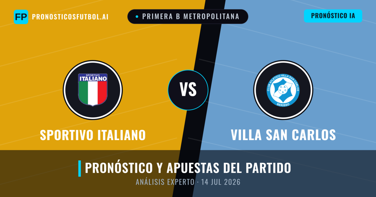 Sportivo Italiano vs Villa San Carlos — pronóstico y previa del partido