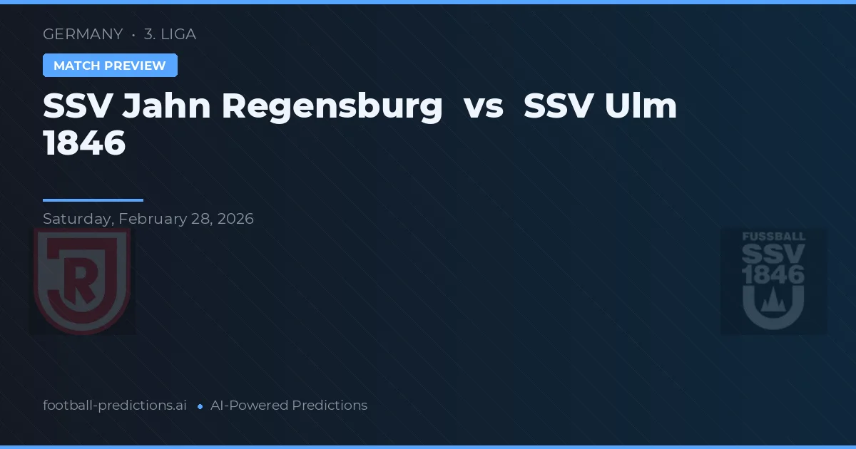 Jahn Regensburg vs Ulm 1846 — pronóstico y previa del partido