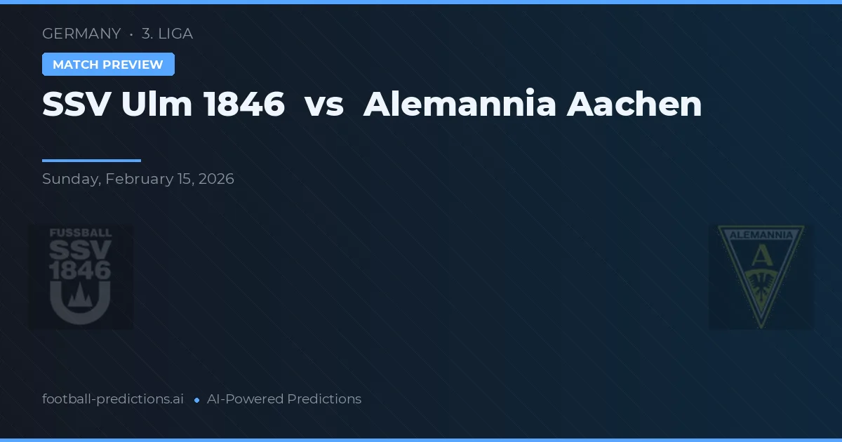 Ulm 1846 vs Alemannia Aachen — pronóstico y previa del partido