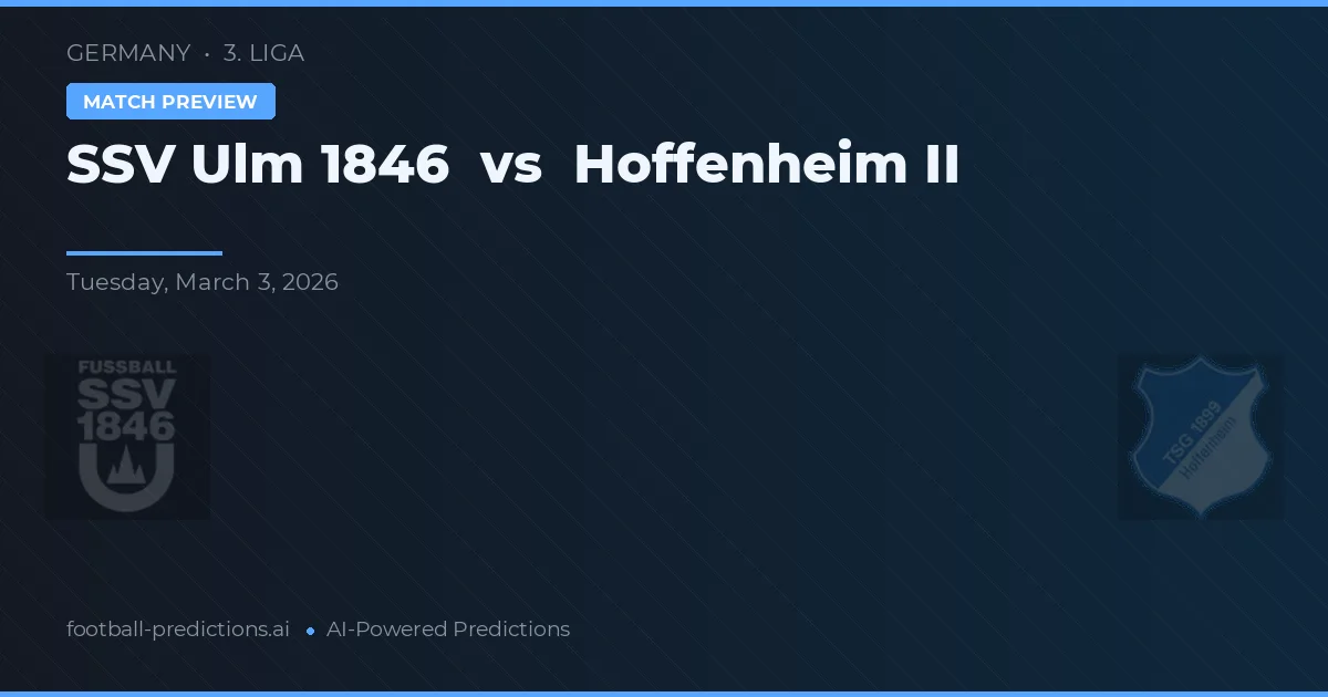 Ulm 1846 vs Hoffenheim II — pronóstico y previa del partido