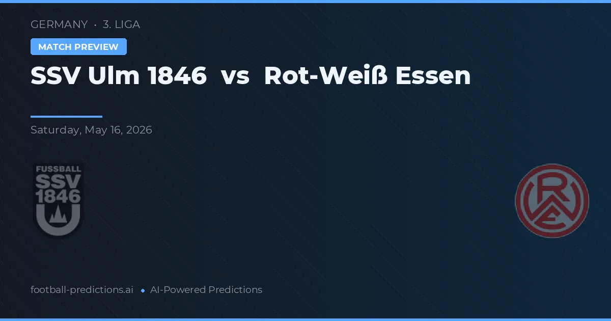 Ulm 1846 vs Rot-Weiß Essen — pronóstico y previa del partido