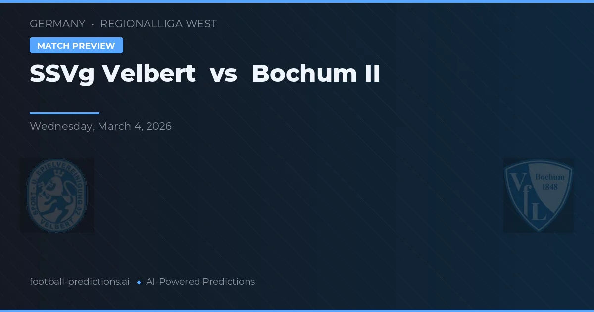SSVg Velbert vs Boca Juniors II — pronóstico y previa del partido