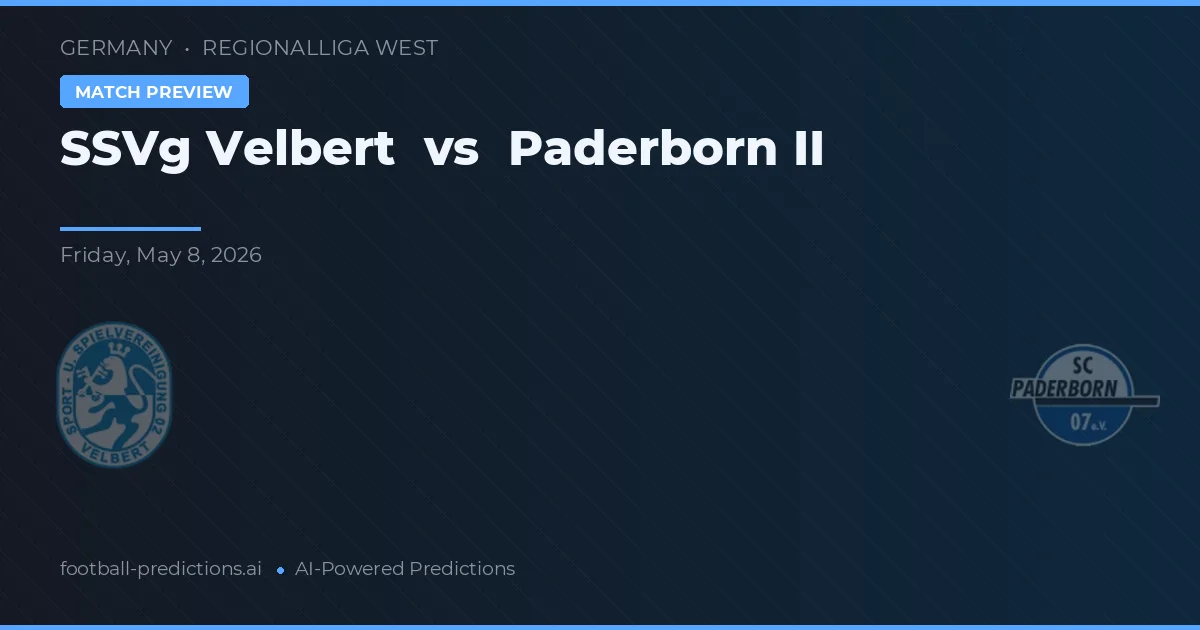 SSVg Velbert vs Paderborn II — pronóstico y previa del partido