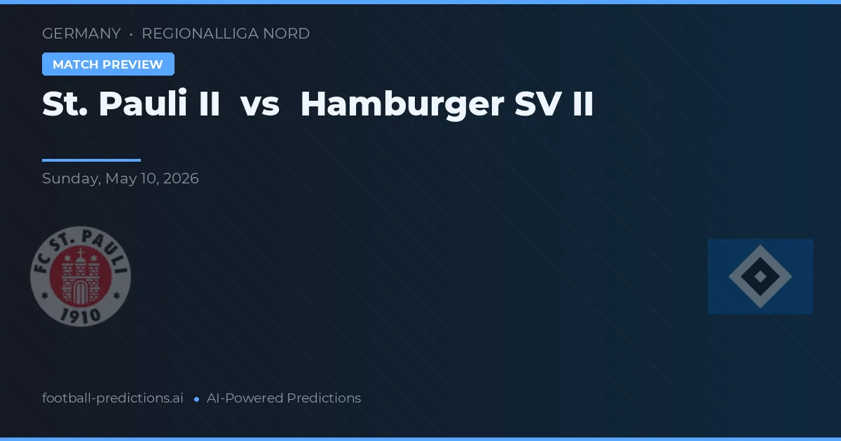 St. Pauli II vs Hamburger SV II — pronóstico y previa del partido