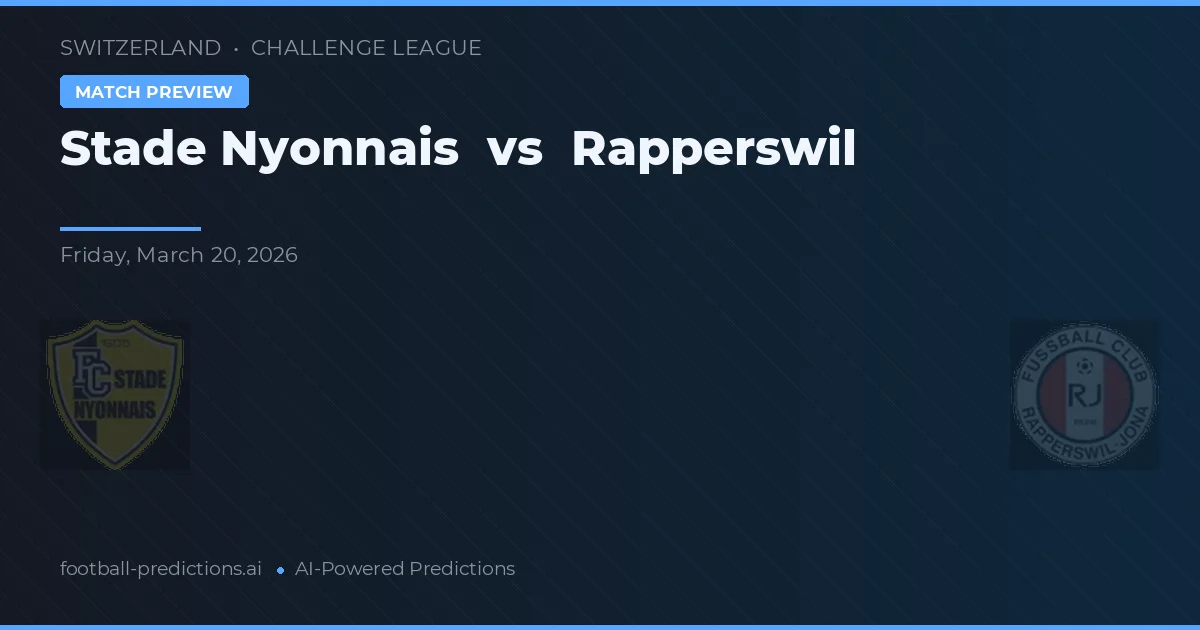 Stade Nyonnais vs Rapperswil-Jona — pronóstico y previa del partido