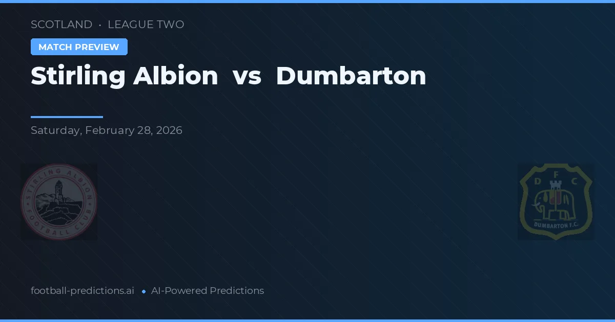 Stirling Albion vs Dumbarton — pronóstico y previa del partido