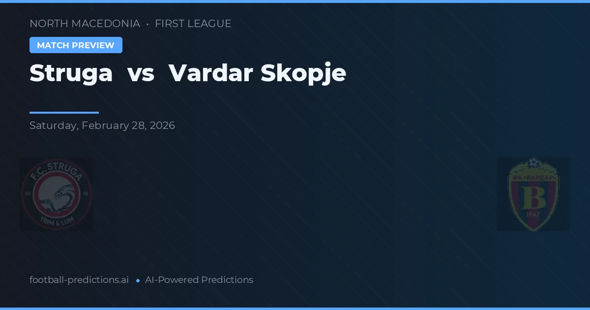 Struga vs Vardar Skopje — pronóstico y previa del partido