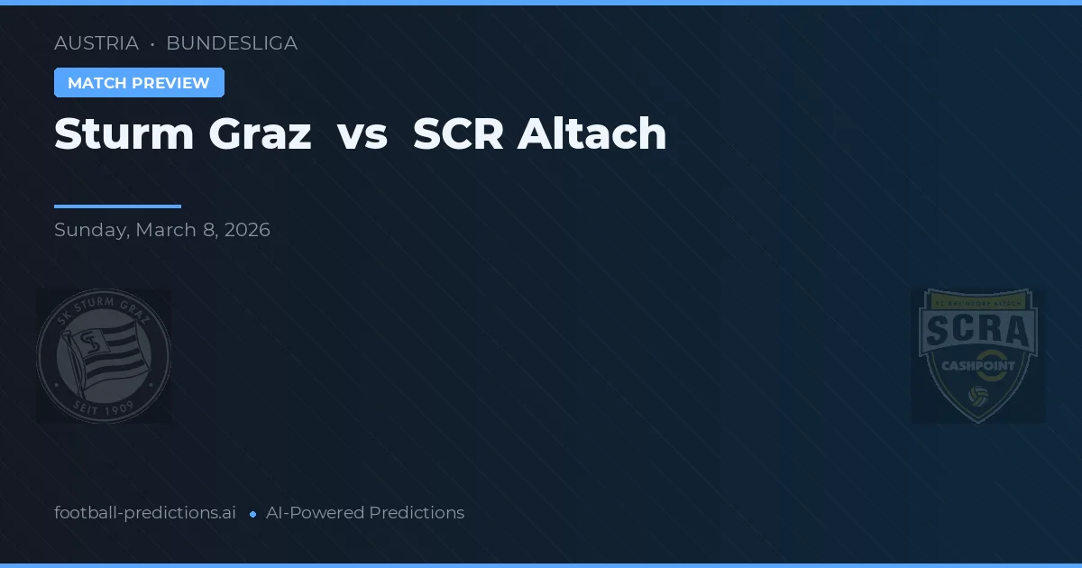 Sturm Graz vs SCR Altach — pronóstico y previa del partido