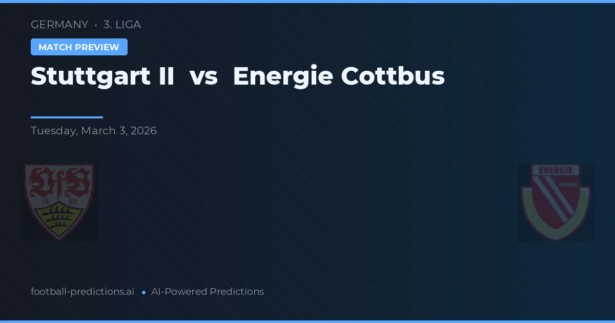 Stuttgart II vs Energía Cottbus — pronóstico y previa del partido