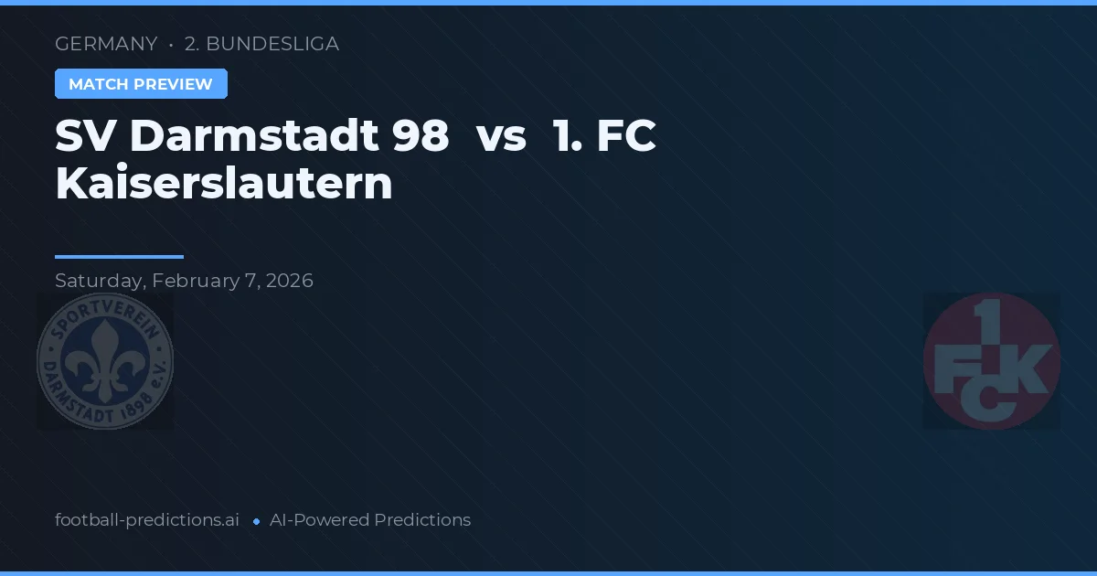 SV Darmstadt 98 vs 1. FC Kaiserslautern — pronóstico y previa del partido