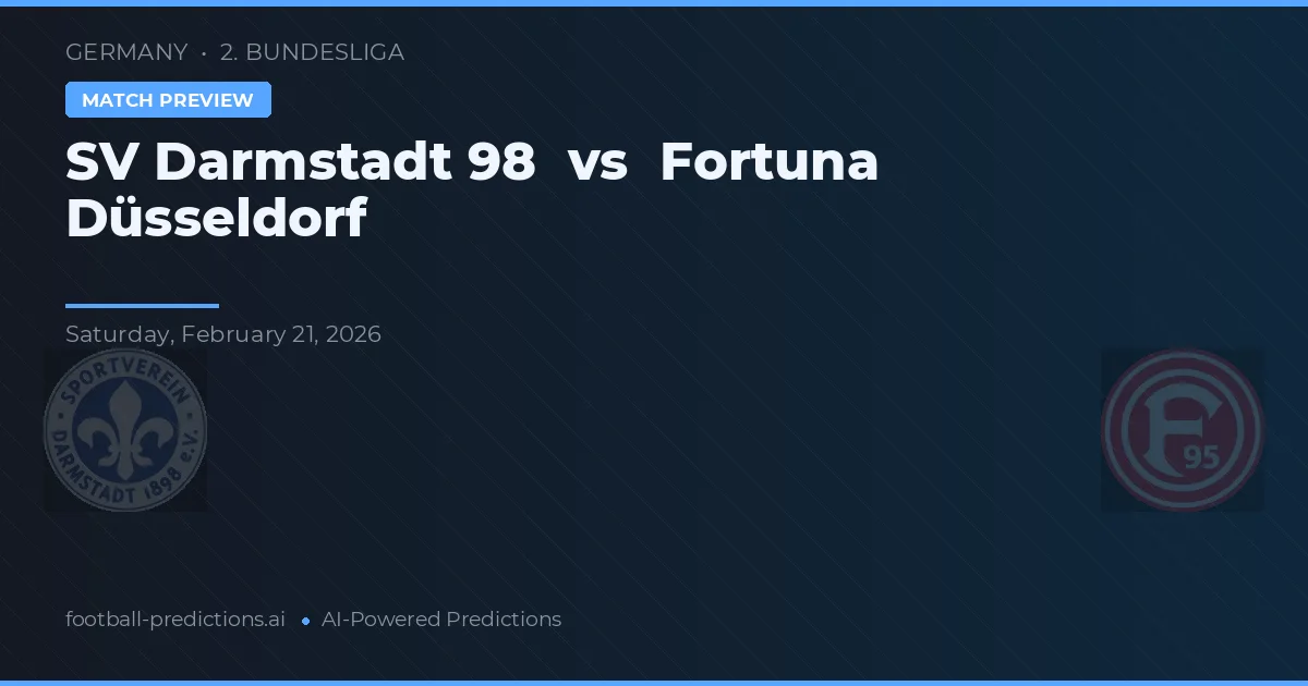 SV Darmstadt 98 vs Fortuna Düsseldorf — pronóstico y previa del partido