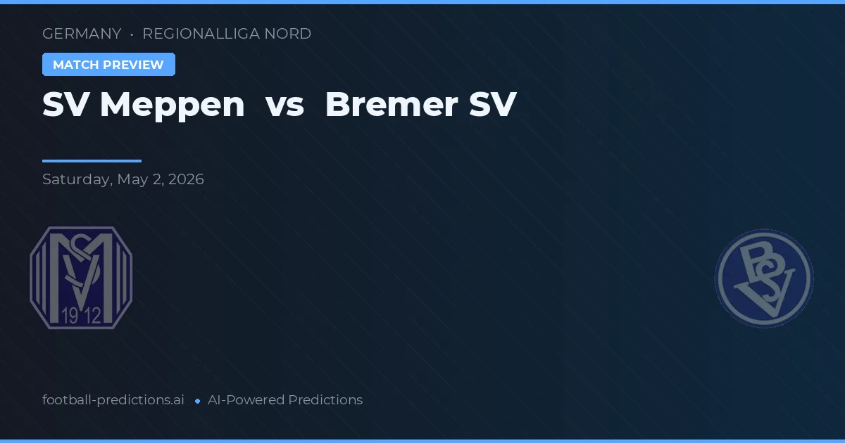 SV Meppen vs Bremer SV — pronóstico y previa del partido