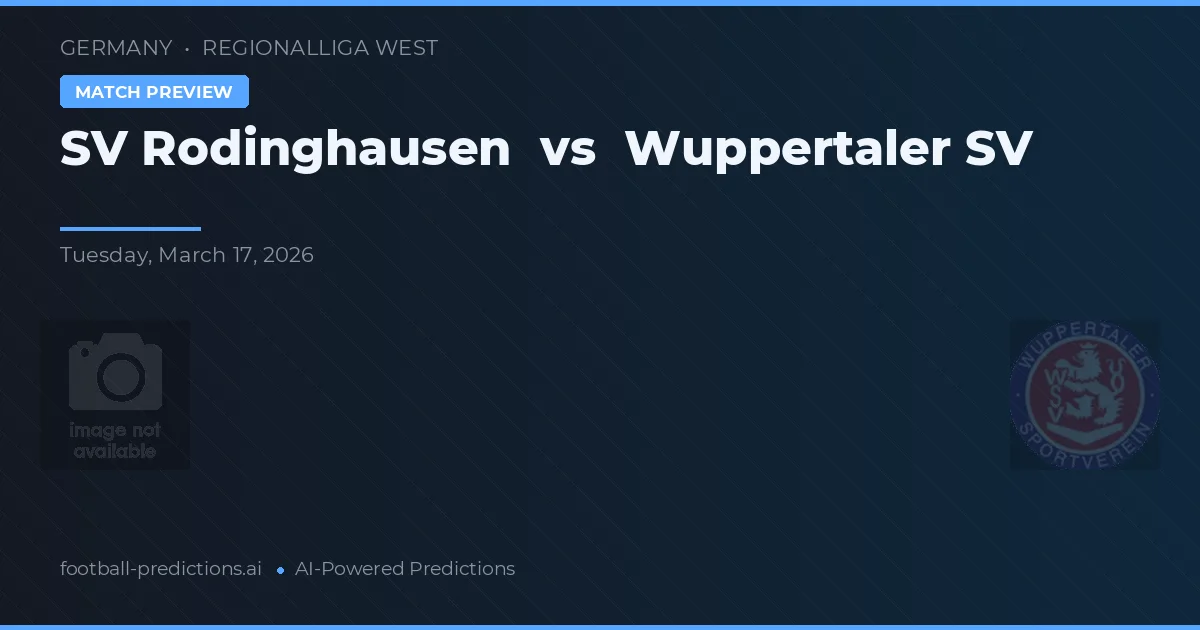 SV Rodinghausen vs Wuppertaler SV — pronóstico y previa del partido