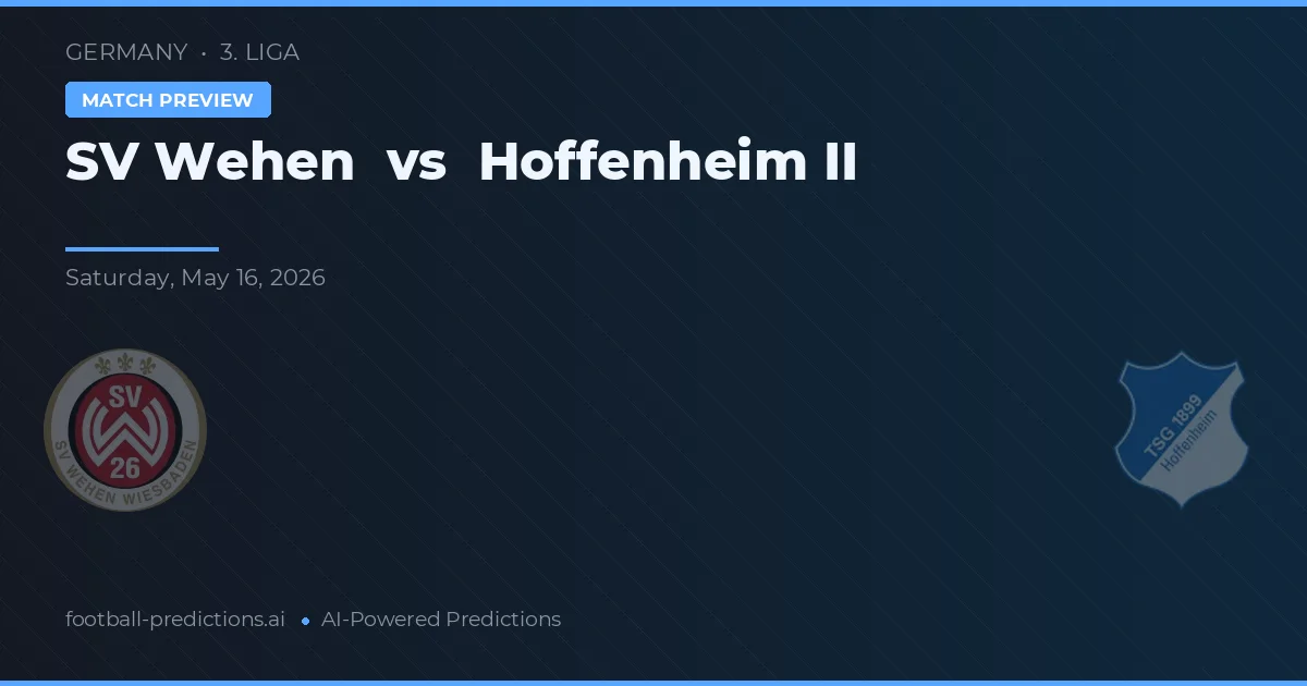 SV Wehen vs Hoffenheim II — pronóstico y previa del partido