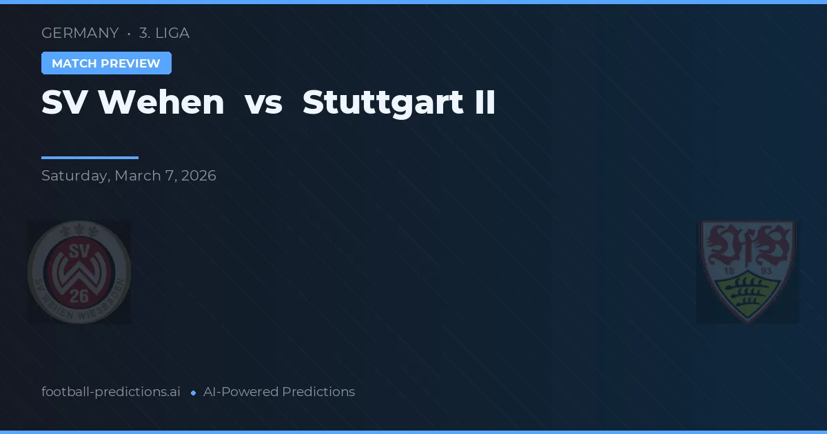 SV Wehen vs Stuttgart II — pronóstico y previa del partido