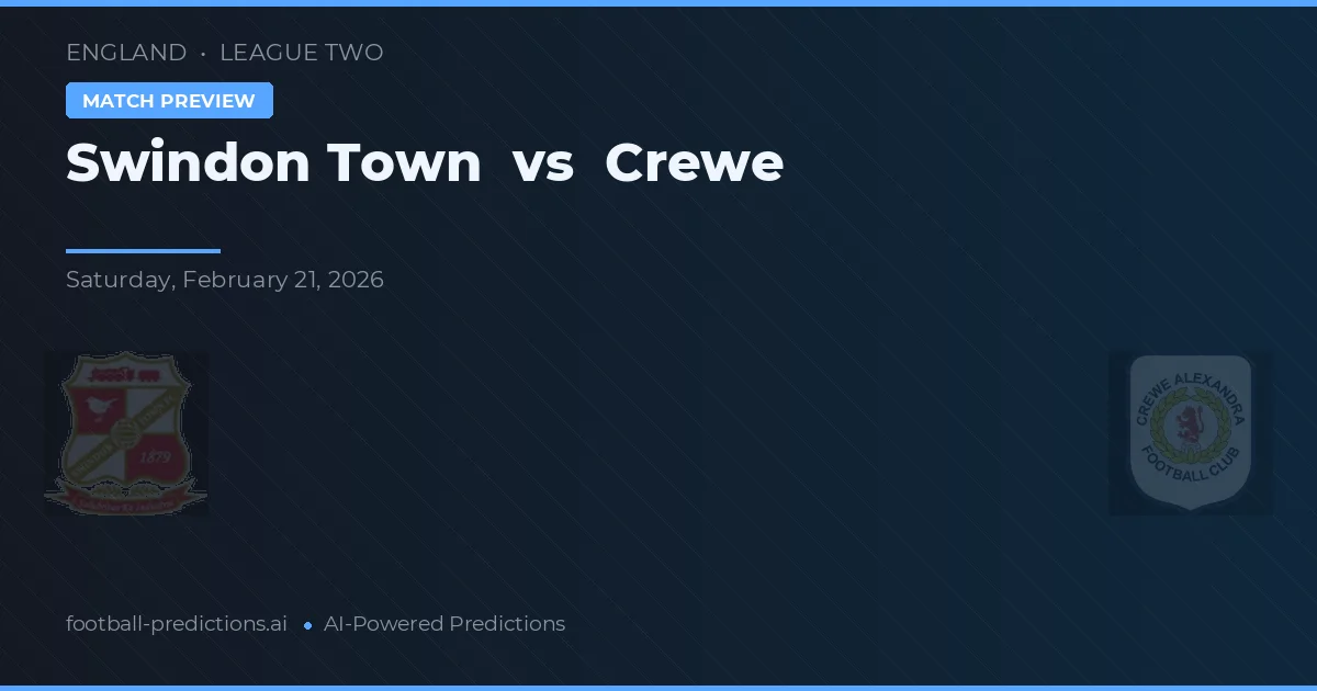Swindon Town vs Crewe Alexandra — pronóstico y previa del partido